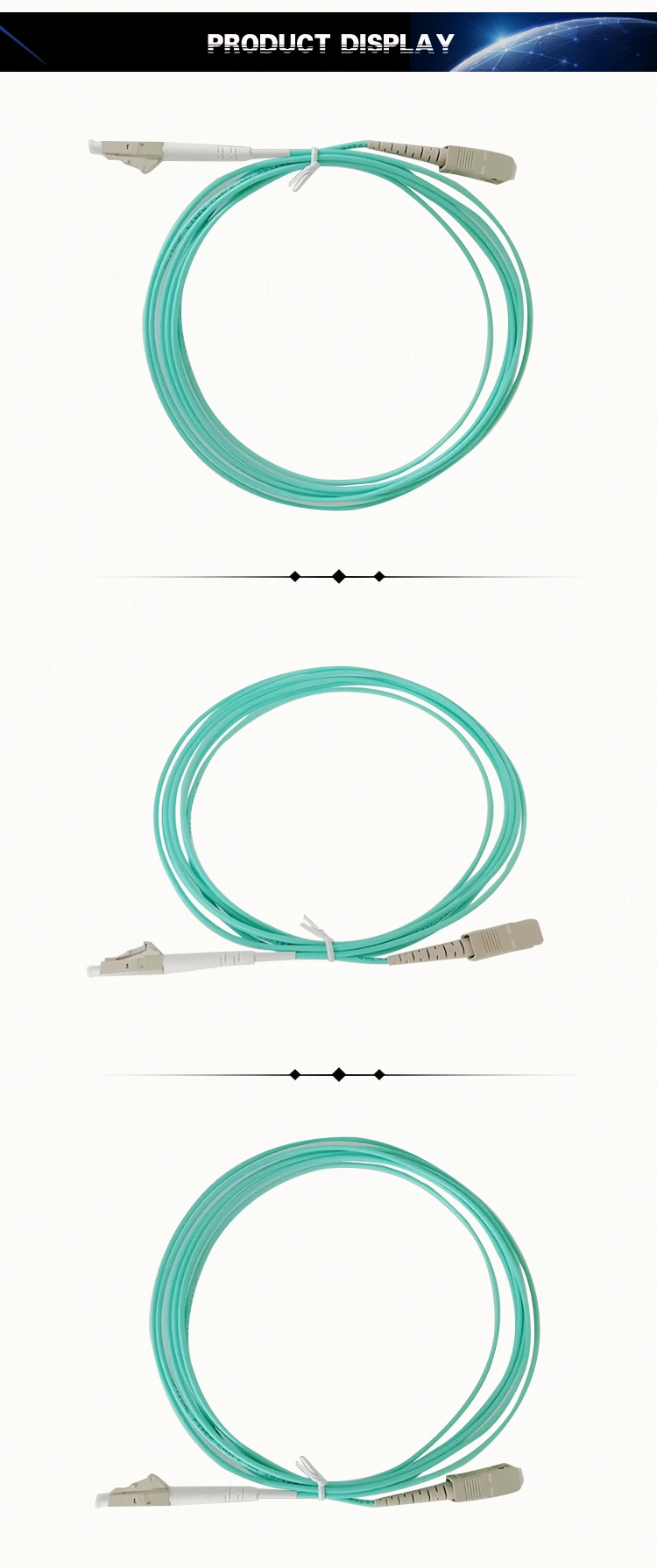 FTTH Om3 PVC 1m with Clip Multi Mode Duplex Patch Cord