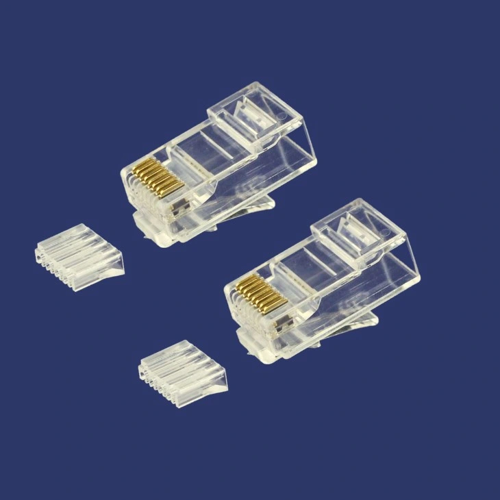 RJ45 8p8c UTP Cat5e/CAT6 Network Modular Plug 2 Tips/3 Tips (Forks) with Insert Bar with UL Approved