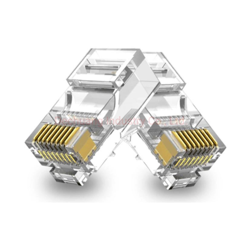 Cat5e CAT6 Cat7 Gigabit Transmission Modular Plug 8p8c RJ45 Rj11 Rj12 Rj9 Network Cable Plug 0u 1u 3u 15u 30u 50u Golden Plated 8p8c