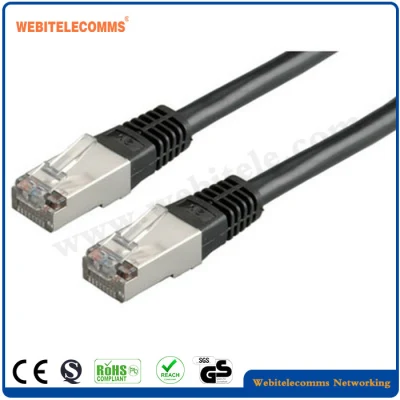 Cable de conexión FTP blindado Cat 5e Cable de conexión de red trenzado de 4 pares