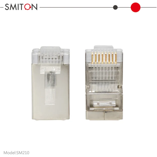 1000 Uds. Enchufes modulares Cat5 CAT6 8p8c chapados en oro para Cable Ethernet trenzado FTP/STP y Cable sólido