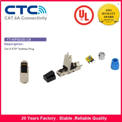 Enchufe modular Cat8 STP sin herramientas RJ45