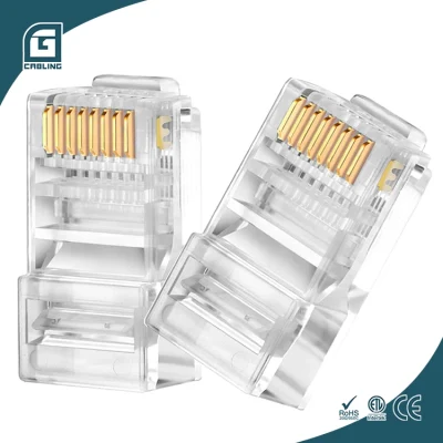 Gcabling RJ45 Enchufe Ethernet CAT6 8p8c Conector Paquete de 100 UTP CAT6A Conexión de red Enchufe modular