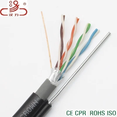 24AWG Conductor Cable LAN Cable de alambre de bajada para exteriores de 8 núcleos