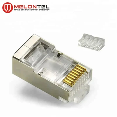 Completamente abastecido chapado en oro RJ45 8p8c STP conector CAT6 Metal Shield RJ45 enchufe modular