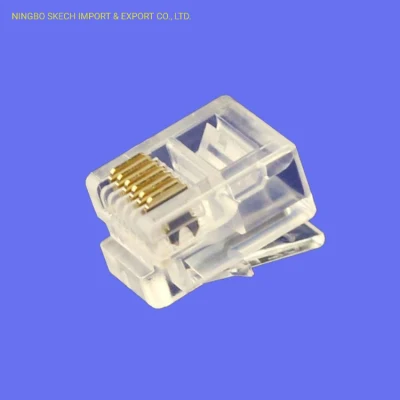 Conector de teléfono de red UTP Rj12/Rj11 6p6c Modular Cat3, conector de teléfono de 6 núcleos para Cable 6p6c