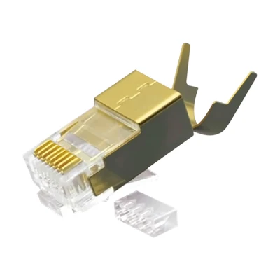 CAT.7 RJ45 8P8C Conector modular blindado (FTP) Conectores de red Escudo de cobre chapado en oro 2 piezas Kit Matal