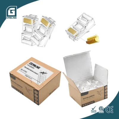 Gcabling UTP 8p8c RJ45 CAT6 CAT6A Conexión de red sin blindaje Cat5e RJ45 Enchufe modular Ethernet