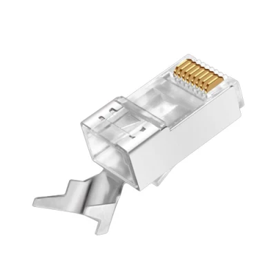  Cat. RJ45 8p8c.  Gato 6A.  7 Tapón de protección de metal con chapado en oro