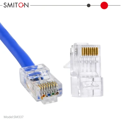 Pase a través del conector modular CAT6A macho 8p8c