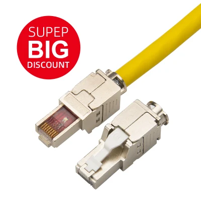 Nuevo producto RJ45 8p8c CAT6 FTP Conector sin herramientas Conector blindado de aleación de zinc Conector modular RJ45