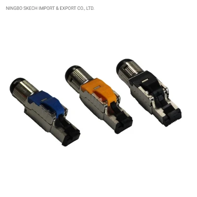 Módulo de red FTP/STP Conector de campo RJ45 8p8c CAT6A/Cat7/Cat8 RJ45 Conector modular blindado sin herramientas