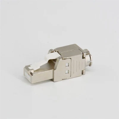 CAT6/CAT6A/Cat8 STP FTP Blindado Conector RJ45 Enchufe modular sin herramientas de aleación de zinc