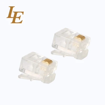 Conector modular Rj9 chapado en oro 4p4c Enchufe para teléfono